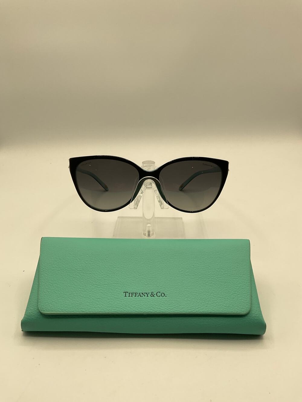 Tiffany & Co. Polarized Cat Eye Sunglasses, Black/Teal, TF 4089-B